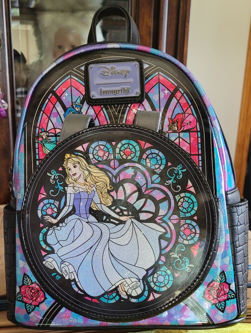 Loungefly Disney Princess Stained Glass: Sleeping Beauty Mini-Backpack With Ears
